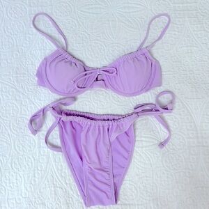 XHILARATION | Lavender Bikini w/ Adjustable Straps and Tie Side Bottoms